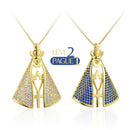 [COMPRE 1 LEVE 2] Colar Feminino Nossa Senhora Aparecida com Manto de Zircônia